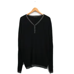 コムサデモードメン COMME CA DU MODE MEN ニット セーター 長袖 Vネック ウール混 LL ブラック 黒 /KT18のサムネイル