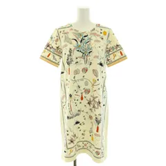 トリーバーチ TORY BURCH ポエトリーオブシングスTシャツドレス Poetry of Things tee shirt dress ワンピース ミニ 半袖 総柄 S 白 ホワイト 黒 ブラック /YTのサムネイル