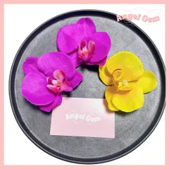 黄紫 胡蝶蘭髪飾り 成人式 結婚式 和装前撮り 浴衣 花火大会 和装 かんざし