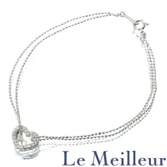 【新品仕上済】 ダイヤモンド 0.2ct ホワイトゴールド K18WG ハートリバーシブル ブレスレット レディース 返品OK