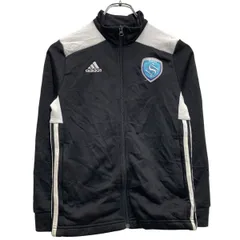 adidas ジャージ アディダス S キッズ ブラック ジップアップ スポーツウェア 古着卸 アメリカ仕入 a702-6328のサムネイル