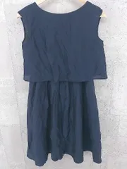 ◇ Kumikyoku 組曲 バックジップ ノースリーブ 膝丈 ワンピース S2 ネイビー * 1002799066389