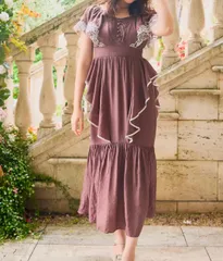 2025年最新】cutwork embroidery angel sleeve dressの人気