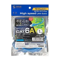 新品 サンワサプライ(Sanwa Supply) LANケーブル CAT6A より線 10Gbps/500MHz ギガビット イーサネットケーブル ツメ折れ防止 RJ45コネクタ (2m) ブルー KB-T6AY-02BL