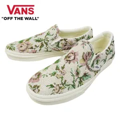 新品 VANS ヴァンズ バンズ 【箱なし】 CLASSIC SLIP ON スリッポン スリップオン TAPESTRY FLORAL MARSHMALLOW タペストリー フローラル マシュマロ ジャガード ベージュ オフホワイト ピンク お花 刺繍