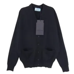 未使用✨プラダ Vネックカーディガン ウール 24年現行 ネイビー 42 大きめ PRADA / プラダ | ウールVネックカーディガン | 42 | グレー