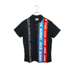 Jack Bunny!! ジャックバニー ゴルフ ストライプ ロゴ 半袖 ポロシャツ 262-2160233 6 ブラック