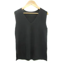 ケーティー キヨコ タカセ  K.T KIYOKO TAKASE ニット カットソー ノースリーブ 9 ブラック 黒 /YM21