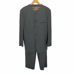 イッセイミヤケ ISSEY MIYAKE 黒タグ マオカラー ノーカラー ジャケット セットアップ メンズ  L&XLのサムネイル