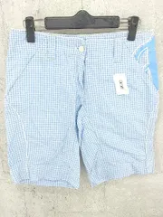 ◇ FILA GOLF フィラゴルフ チェック ショート パンツ L ブルー ホワイト * 【1002798844070】