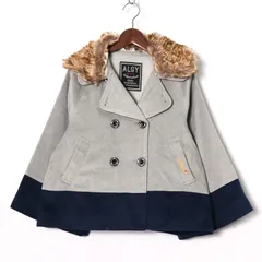 アルジー ピーコート ショートコート アウター ファー衿付き キッズ 女の子用 150サイズ グレー ALGY 【中古】のサムネイル