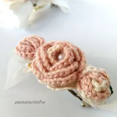rose＆パールのレースバレッタ