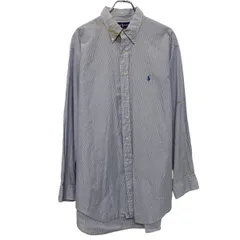 Ralph Lauren 長袖 ストライプシャツ XL~ ブルー ビッグサイズ ラルフローレン 古着卸 アメリカ仕入 a611-5522のサムネイル