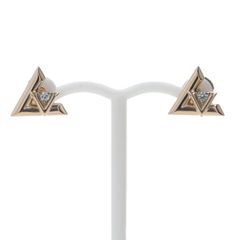 LOUIS VUITTON ルイヴィトン K18PG LVヴォルトワン ピアス ダイヤモンド トライアングル 保証書 箱 クロス【新品仕上済】【zz】【中古】