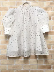 【中古】 SNIDEL スナイデル ハーフスリーブオーガンジーブラウス ホワイト ONE 111400903