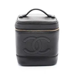 シャネル CHANEL ハンドバッグ ココマーク A01998 ブラック レザー ココマーク 縦型バニティ レディース Used A