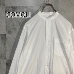 日本製 COMOLI コモリ 長袖 バンドカラー ロング シャツ ホワイト 1