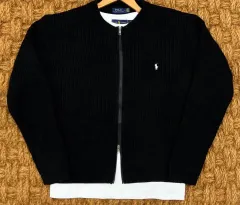 ポロ 刺繡 ラウンド ニット セーター カーディガン (売り切れ)