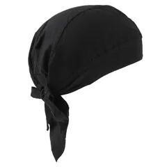 バンダナ バンダナキャップ コットン 帽子 アウトドア インナーキャップ レディース メンズ (ブラック無地)