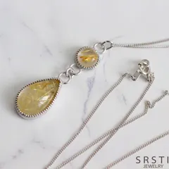 ルチルクオーツ SV925 ダブルペンダント ネックレス