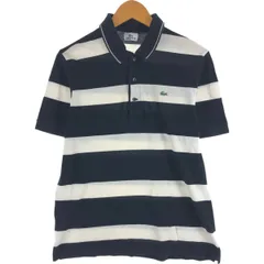 古着 ラコステ LACOSTE 半袖 ボーダー ポロシャツ 4 メンズM相当/eaa561899