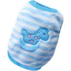 犬 服 秋 冬 ふわふわモコモコフリースベスト ノースリーブ部屋着 可愛い ワンコ服 ペットウェア ドッグウェア 猫服 格好いい 小型犬 中型犬 ⑪ブルーボーダー×木馬