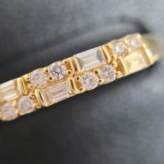 ダイアモンドリング  K18  ダイアモンド 0.15ct + 0.12ct　＃12