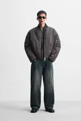 ZARA｜ザラ バルーンフィット デニム バギーパンツ