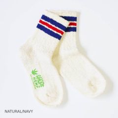 A HOPE HEMP アホープヘンプ スラブネップ３本ラインソックス HSX-100 靴下 ヘンプソックス ユニセックス レディース メンズ 新品 国内正規品 日本製 【サイズ / 25-27cm】