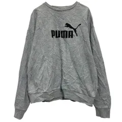 PUMA ロゴスウェット トレーナー レディース L グレー プーマ スポーツ プルオーバー ロゴプリント 古着卸 アメリカ仕入 a701-6108