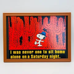 ビンテージ　カレンダー　BOOK ポスター　ピーナッツ『 サボテンとスヌーピー 』 1990's　額付　※当時物　オリジナル アメリカ 輸入雑貨　ヴィンテージ　雑誌　アドバタイジング 　アートフレーム　レトロ　 　( AZ2034 )