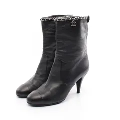 シャネル CHANEL ブーツ ココマーク レザー ブーツ レディース Used B