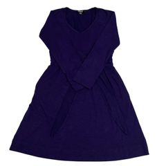 DKNY ダナキャランニューヨーク ワンピース 紫 ミニ丈ワンピース Ｖネック レディース Sサイズ