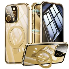 【人気商品】フルカバー 15promax あいほん スマホケース 多機能一体スタンド Uovon 360°全面保護 のぞき見 カメラレンズ保護 ガラスケース アイフォン15プロマックス 覗き見防止 ロック付き MagSafe対応 両面 ケース ・ 用 Max