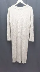 ◇ LOWRYS FARM ニット フェミニン カジュアル シンプル 長袖 ロング丈 ワンピース サイズF ベージュ レディース E  【1304120031906】