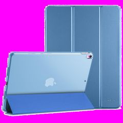 スカイブルー - バックカバー 半透明フロスト オートスリープ 三つ折スタンド 超スリム 用ケース 2017 10.5 Pro iPad iPad / 2019 3 Air ProCase