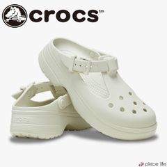 【2025春夏新作】クロックス 正規取扱店 Crocs サンダル クラシック メリー ジェーン クロッグ レディース 厚底 22 23 24 25 26cm OHZ Linen リネン ベージュ ホワイト 白 210581
