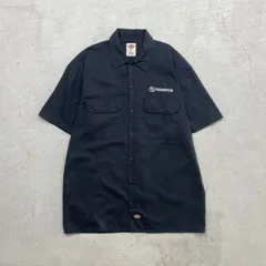 Dickies ディッキーズ 半袖 ワークシャツ 企業ロゴ刺繍 メンズM 相当 