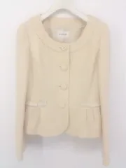 ◇ prideglide プライドグライド フォーマル 長袖 ノーカラー ジャケット サイズ36 クリームベージュ系 レディース P  【中古】 【1212210004566】