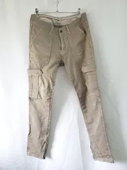 ◇ Θ FACTOTUM ファクトタム 裾ジップ ミリタリー風 ストレッチ パンツ サイズ28 カーキ系 メンズ E  【1507230005601】のサムネイル
