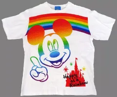 【中古】Tシャツ ミッキーマウス レインボーシリーズ Tシャツ ホワイト Lサイズ 「ディズニー」 東京ディズニーリゾート限定