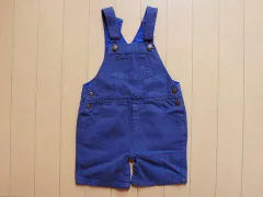 プチバトー petit bateau アウトレット 子供服 男の子 18M 約 80cm ベビー服 ショートオール オーバーオール ロンパース カバーオール ストライプ 青 春 夏 ★4 ボーイズ キッズ ベビー 【中古】 ユーズド