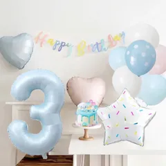 バースデー飾り　誕生日飾りセット　バースデイバルーン　記念日　パーティー　イベント　デコレーションバルーン　１歳　２歳　３歳　４歳　５歳　６歳　７歳　８歳　９歳　マカロン　サンリオカラー