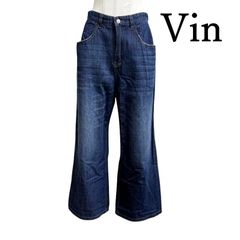 ヤマダヤ　ヴァン　Vin　VIN　ドゥミルサンク　レディース　ハイウエスト ワイドジーンズ　 ゆったりシルエット　M　9号