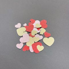 グリッターシール　うちわ文字　ハートシール　赤×ピンク×ゴールド
