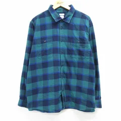 XL/古着 ギャップ GAP 長袖 フランネル シャツ メンズ 00s 大きいサイズ コットン 緑他 グリーン チェック 25mar04 中古 トップス
