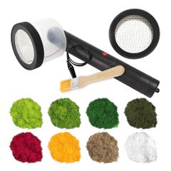 heizi グラスアプリケーター ジオラマ 草 芝生 土 パウダー 静電植毛 噴霧器 粉 鉄道模型 Nゲージ ミリタリー (８色セット)