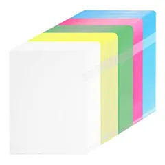 【80枚セット】 クリアファイル A4 クリアホルダー カラー 5色×16枚 クリア ピンク ブルー グリーン イェロー 大容量 書類整理 資料収納 書類保護 業務用 オフィス用品