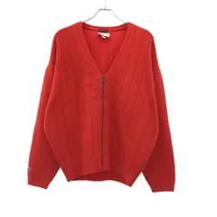 LACOSTE×VAINL ARCHIVE ラコステ×ヴァイナルアーカイブ BEAUTY&YOUTH別注 カシミヤブレンドノーカラーウールニットカーディガン AH013PL レッド 4