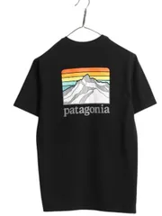 【お得なクーポン配布中!】 パタゴニア ポケット付き 両面 プリント 半袖 Tシャツ メンズ XS 20年製 アウトドア ポケT グラフィック イラスト バックプリント ブラック